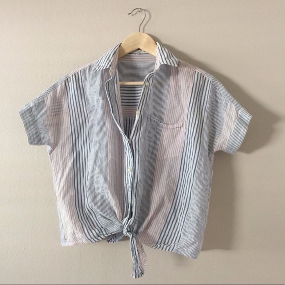 Madewell Striped Tie Shirt Size XXS